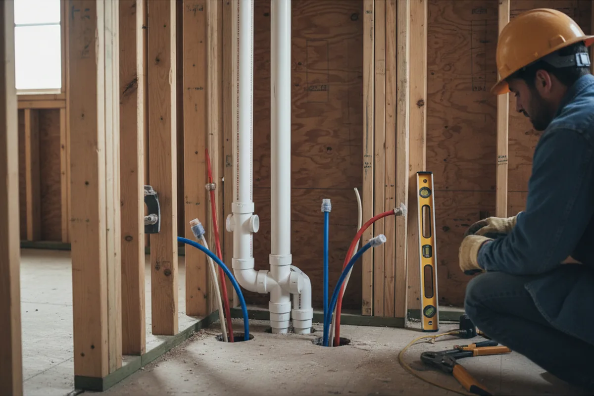 Drain and supply rough-in during Toilet Repair and Installation in Blue Creek